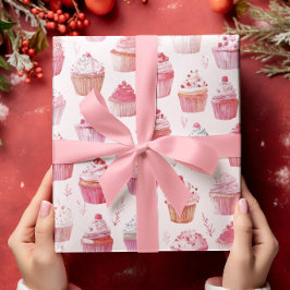 Regalo Navidades rosados pastelitos Papel de relleno