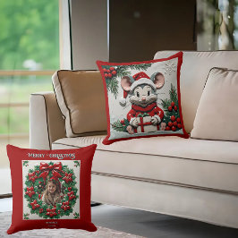 Regalo navideño y Cojín decorativo del ratón