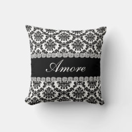 Regalo NEGRO de la almohada   AMORE de la mirada