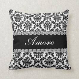 Regalo NEGRO de la almohada   AMORE de la mirada