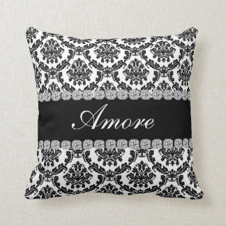 Regalo NEGRO de la almohada   AMORE de la mirada