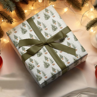 Regalo Nieve blanca de flores de árbol de Navidad | Papel