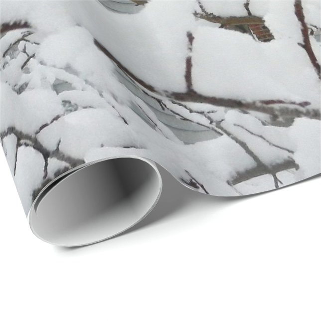 Regalo NIEVE EN el papel de embalaje de las RAMAS (Esquina del rollo)