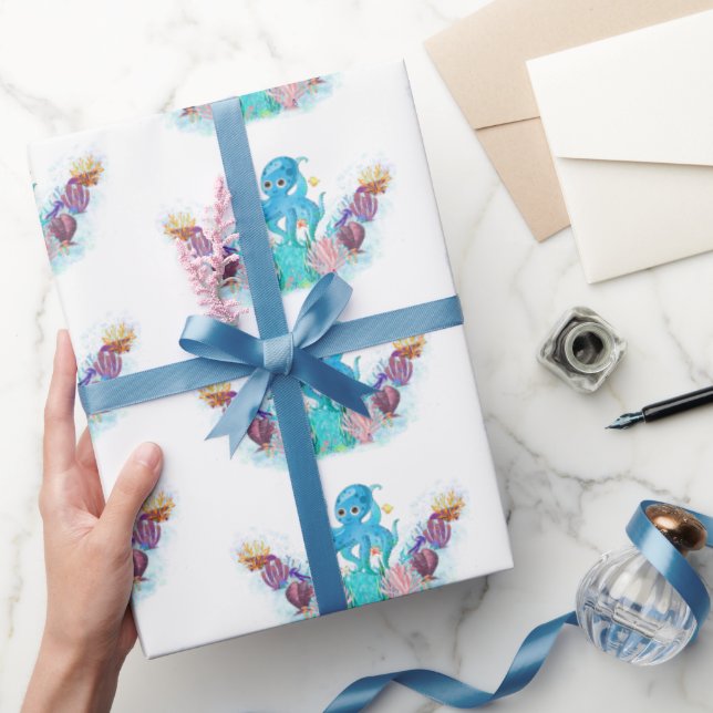 Regalo Niño del Mar del Océano Niño Octopus Papel de envo (Regalar)