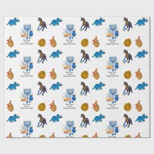 Regalo Niños Hanukkah Papel de relleno - Dinosaurios drei