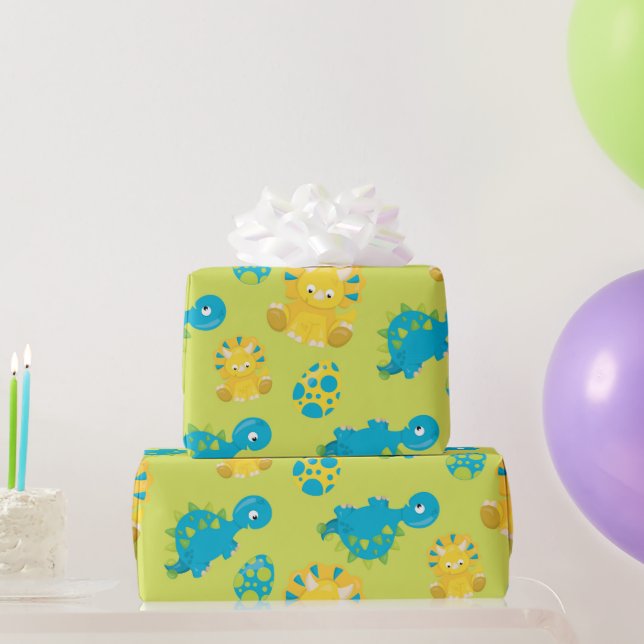 Regalo niños Papel de envoltura de dinosaurio y huevo pre (Regalos de fiesta)