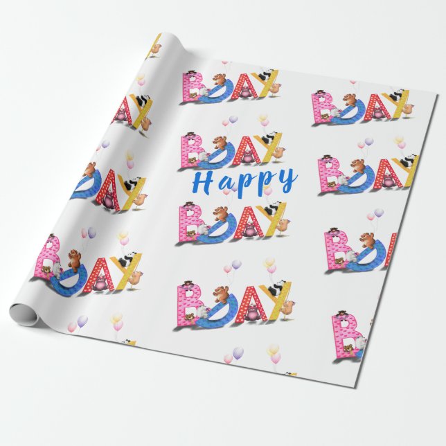 Regalo Niños Papel de envolvimiento de cumpleaños Fiesta  (Desenrollado)