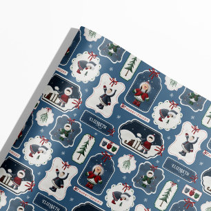 Regalo Nombre personalizado Papel de ajuste azul de los a