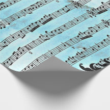 Notas musicales Papel de ajuste azul, 30" x 6"