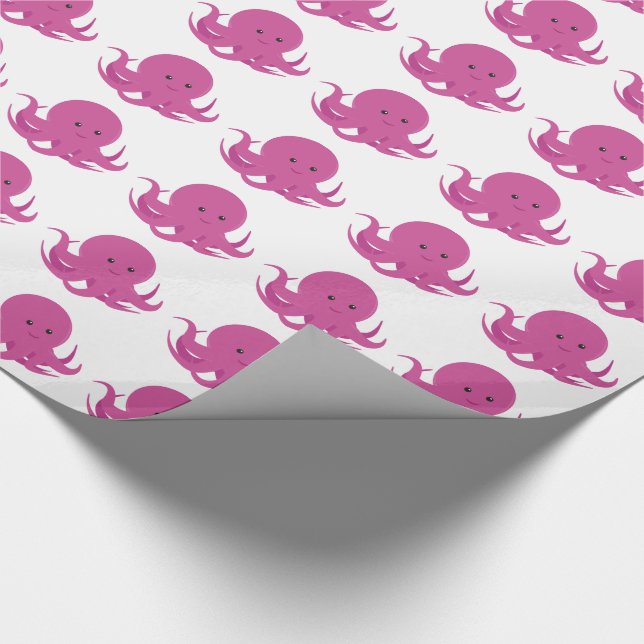 Regalo Octopus rosado | Papel de envolver (Esquina)