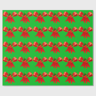 Regalo Ojo Rojo Con Papel De Envoltura Verde Holly