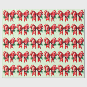 Regalo Ojo Rojo Con Papel De Envoltura Verde Holly