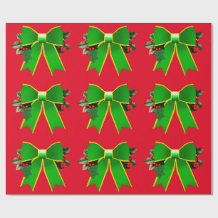 Regalo Ojo Verde Con Papel De Envoltura Rojo Holly