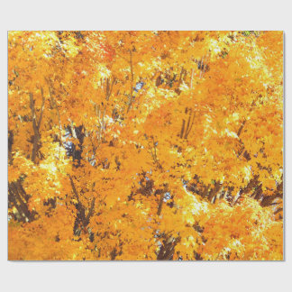 Regalo Oro de otoño deja papel de envolvimiento