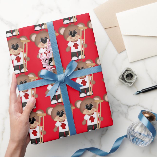 Regalo Oso EMT con papel de envoltura de muleta (Regalar)