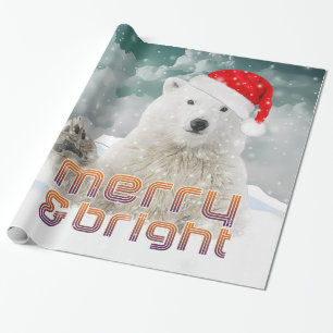 Regalo Oso Polar Santa   Papel de envolvimiento para Navi