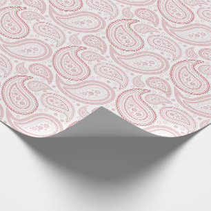 Regalo Paisley rojo oscuro en el papel de embalaje blanco