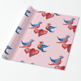 Regalo Pájaros de Amor, Pájaros de Acuarela Papel de Reg