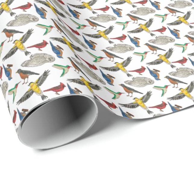 Regalo Pájaros! Papel de envolver (Esquina del rollo)