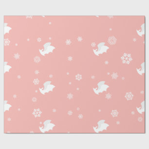 Regalo Palos y papel de embalaje de los copos de nieve