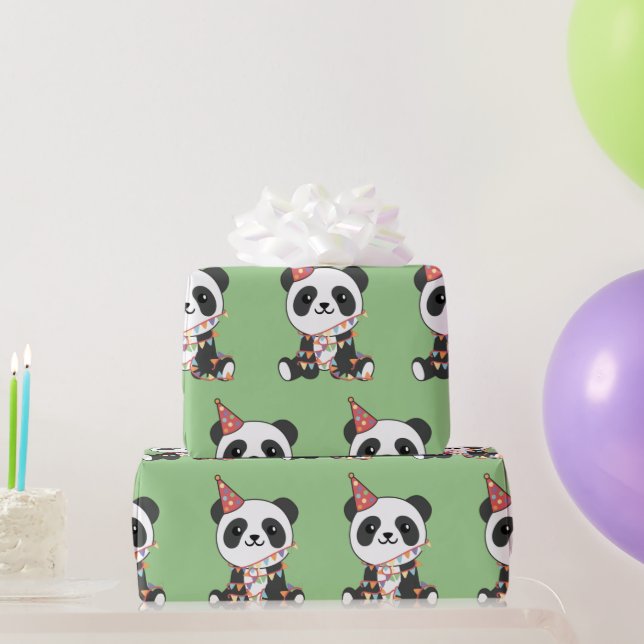 Regalo Panda De Cumpleaños Para Los Niños Papel De Envolt (Regalos de fiesta)