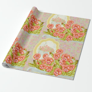 Regalo Pansies en papel de envolver bolas