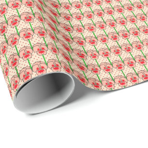 Regalo Pantalones corales - patrón de papel pintado retro