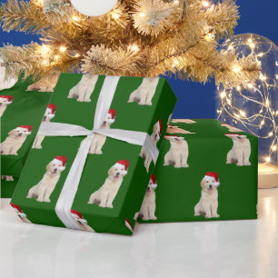 Regalo Papá Noel sobre papel de envolver de cobre para la
