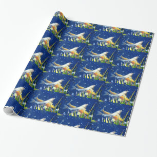 Regalo papel azul de la carpa japonesa del koi