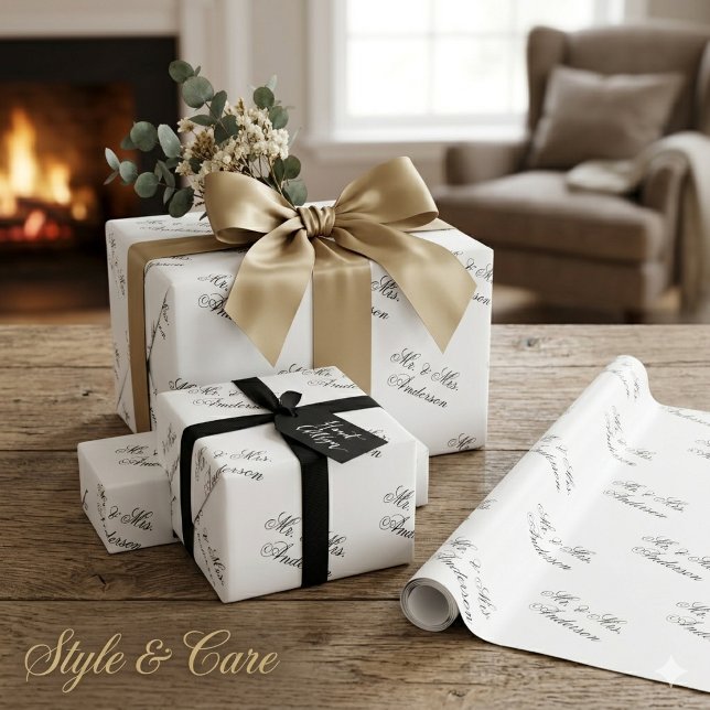 Regalo Papel blanco con patrón de texto personalizado ele (Unique Stylish Custom Text Pattern White Wrapping Paper)