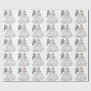 Regalo Papel blanco de envolvimiento de Ángel blanco