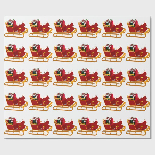 Regalo Papel blanco de envolvimiento de Santa Claus (Superficie plana)