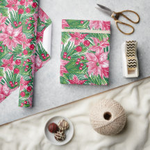Papel con patrón de follaje navideño divertido