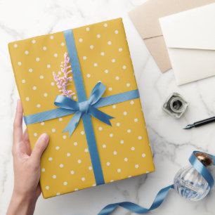 Regalo Papel con patrón de puntos pequeños de color amari