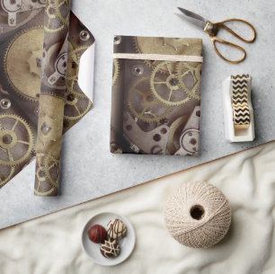 Regalo Papel Craft/Envoltura de Engranajes de Reloj Indus