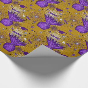 Regalo PAPEL DE 2020 Grad Centerpiece-Purple-Gold-GIFT