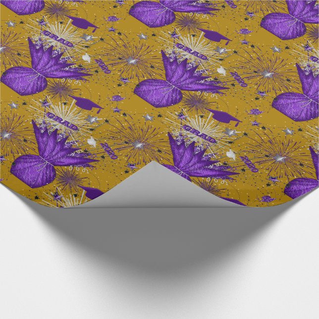 Regalo PAPEL DE 2020 Grad Centerpiece-Purple-Gold-GIFT (Esquina)