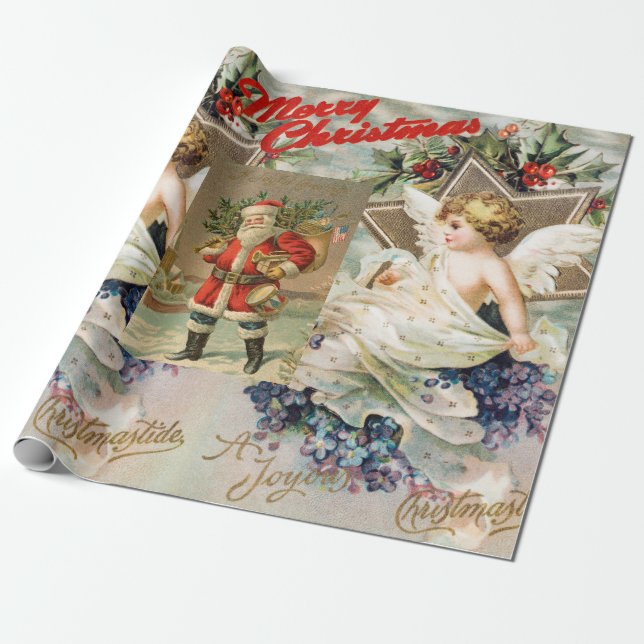 Regalo Papel de ajuste ANGEL COLLAGE para NAVIDADES (Desenrollado)