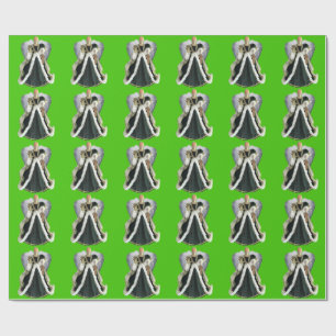 Regalo Papel de ajuste Angel Green de los navidades