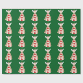 Regalo Papel de ajuste Angel Green de los navidades