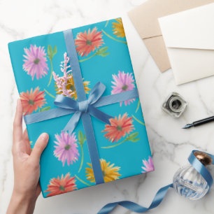 Regalo Papel de ajuste azul DaisyTrio