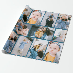 Regalo Papel de ajuste azul de Denim Photo personalizado