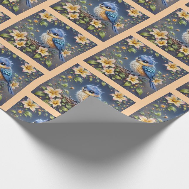 Regalo Papel de ajuste azul pequeño (Esquina)