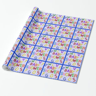 Regalo Papel de ajuste Baby Shower de punto de polka azul