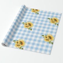 Papel de ajuste Baby Shower Sunflower de Gingham A