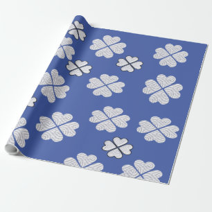 Regalo Papel de ajuste blanco y azul