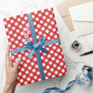 Regalo Papel de ajuste brillante del patrón de Gingham r