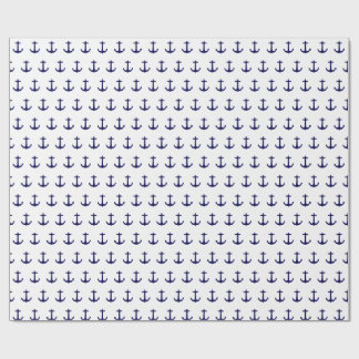 Regalo Papel de ajuste con diseño de ancla azul marino