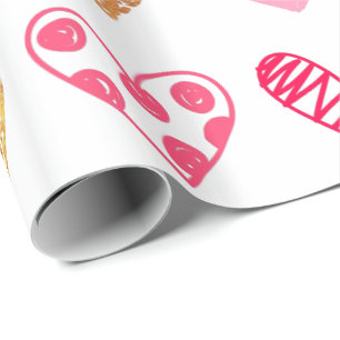 Regalo Papel de ajuste - Corazón rosa y dorado