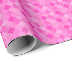 Regalo Papel de ajuste cuadrado de patrón de píxeles rosa